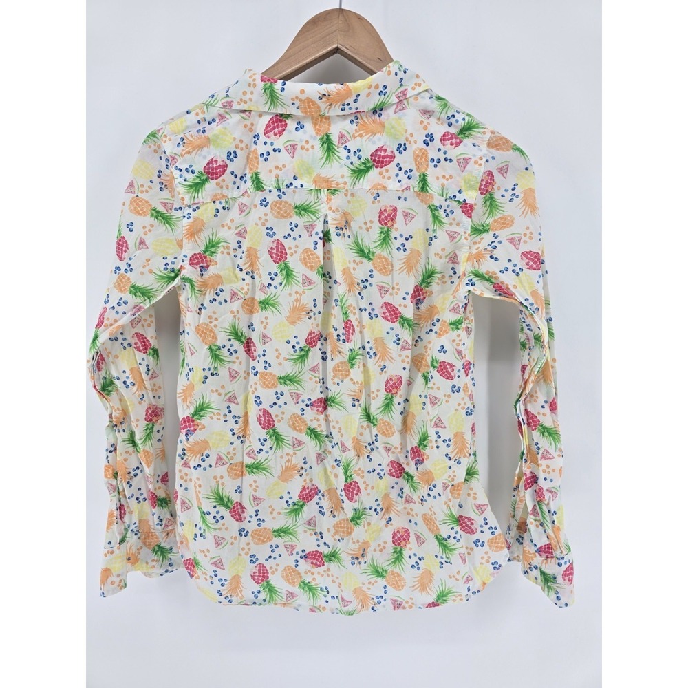 Talbots Petite P Fruit Print Shirt Pineapple Watermelon‎ Novelty Summer - Picture 3 of 5
